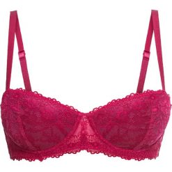 Biustonosz balkonetka bonprix fuksja. Różowe biustonosze bonprix, w koronkowe wzory, z koronki. Za 54,99 zł.