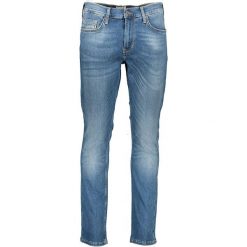 Dżinsy "Vegas" - Slim fit - w kolorze błękitnym. Niebieskie jeansy męskie Mustang Men, m, w paski, klasyczne. W wyprzedaży za 197,95 zł.
