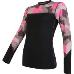 Sensor koszulka damska Merino Impress z długim rękawem czarna/różowa Camo M. Różowe koszulki damskie termoaktywne Sensor, m, bez wzorów, z materiału, bez kołnierzyka, z długim rękawem, długie, bez kaptura, outdoorowe. Za 265,00 zł.