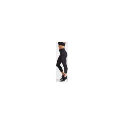 Legginsy 7/8 fitness cardio 500A damskie. Czarne legginsy sportowe damskie DOMYOS, xl, w paski, z elastanu, na fitness i siłownię. Za 89,99 zł.