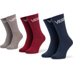 Zestaw 3 par wysokich skarpet unisex VANS - Classic Crew VN000XRZ1OA1 Bordowy Granatowy Szary. Szare skarpetki damskie Vans, bez wzorów, z elastanu. Za 59,00 zł.