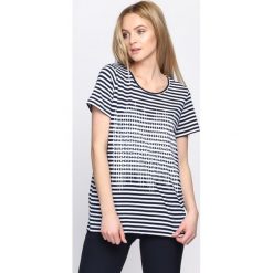 Bluzki damskie: Granatowy T-shirt Serve It Up