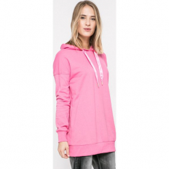 Vero Moda - Bluza. Różowe bluzy rozpinane damskie Vero Moda, m, z bawełny, z kapturem. W wyprzedaży za 79,90 zł.