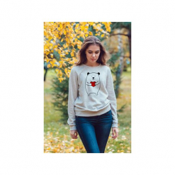 Miś serduszko szara bluza raglanowa uni. Szare bluzy męskie One mug a day, s, z nadrukiem, z bawełny, bez kołnierzyka, bez rękawów, bez kaptura. Za 129,00 zł.