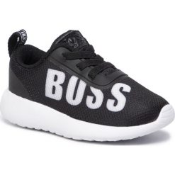 Sneakersy BOSS - J09F06 D Black 09B. Czarne trampki chłopięce Boss, bez wzorów, z tworzywa sztucznego, bez zapięcia. Za 379,00 zł.