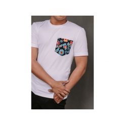 Czarne Łowickie. Białe t-shirty męskie Mr. hammer, s, w kwiaty, bez kołnierzyka. Za 99,99 zł.
