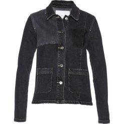 Kurtka dżinsowa w optyce patchworkowej bonprix szary denim. Szare kurtki damskie bonprix, bez wzorów, z denimu, bez kaptura. Za 149,99 zł.