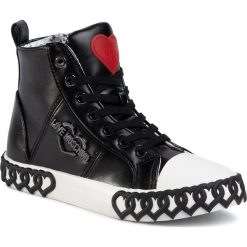 Trampki LOVE MOSCHINO - JA15263G0AJA0000 Nero. Czarne półbuty damskie Love Moschino, z aplikacjami, z gumy, bez zapięcia. Za 919,00 zł.