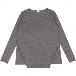 Sweter kaszmirowy w kolorze szarym. Szare swetry klasyczne damskie marki Ateliers de la Maille, z kaszmiru. W wyprzedaży za 500,95 zł.