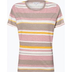 Marie Lund - T-shirt damski z dodatkiem lnu, beżowy. Brązowe t-shirty damskie Marie Lund, l, w paski, bez kołnierzyka. Za 99,95 zł.