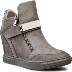 Sneakersy CARINII - B3586 G65-F99-PSK-B88. Szare półbuty damskie marki Carinii, bez wzorów, ze skóry, bez obcasa, na obcasie, bez zapięcia. W wyprzedaży za 249,00 zł.