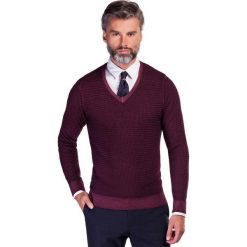 Sweter MANUELE SWTS000145. Brązowe swetry klasyczne męskie Giacomo Conti, na jesień, m, z wełny, dekolt w kształcie v. Za 399,00 zł.