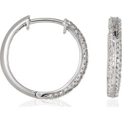 Złote kolczyki-kreole z diamentami. Szare kolczyki damskie Diamond & Co, z diamentem, złote, z zapięciem typu bigiel. W wyprzedaży za 725,95 zł.