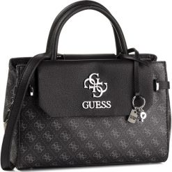 Torebka GUESS - HWEY75 82060 COAL. Czarne torebki klasyczne damskie Guess, z aplikacjami, ze skóry ekologicznej, klasyczne, na ramię, bez dodatków. Za 699,00 zł.