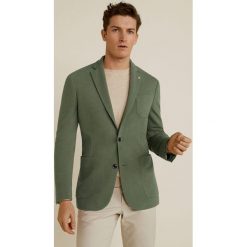 Mango Man - Marynarka Jersey. Zielone garnitury męskie marki Mango Man, bez wzorów, z bawełny. Za 299,90 zł.