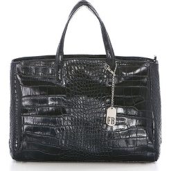 Torebki klasyczne damskie: Skórzana torebka w kolorze granatowym – 40 x 26 x 18 cm