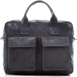 Czarna Skórzana męska torba pomieści laptopa Paolo Peruzzi. Czarne torby męskie skórzane Paolo Peruzzi, w paski, ze skóry, klasyczne, na ramię. Za 349,00 zł.