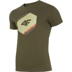 T-shirt męski TSM010 - khaki. Brązowe koszulki męskie 4f, m, bez wzorów, bez kołnierzyka. Za 49,99 zł.
