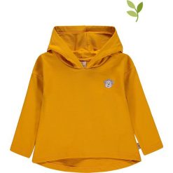Bluza w kolorze żółtym. Żółte bluzy niemowlęce Mother Nature & Me, z aplikacjami, z bawełny, bez rękawów, bez kaptura. W wyprzedaży za 62,95 zł.