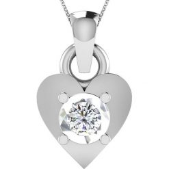 Srebrny naszyjnik z diamentową zawieszką - dł. 40 cm. Szare naszyjniki damskie Vittoria Jewels, z diamentem, srebrne. W wyprzedaży za 189,95 zł.