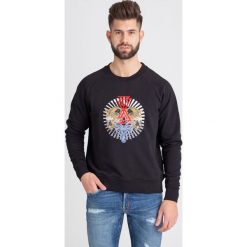 BLUZA Just Cavalli. Czarne bluzy męskie Just Cavalli, xl, z nadrukiem, z bawełny, z okrągłym kołnierzem, bez rękawów, bez kaptura. Za 505,00 zł.