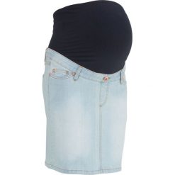 Spódnica ciążowa dżinsowa "super-stretch" bonprix jasnoniebieski "bleached". Niebieskie spódniczki damskie bonprix, w paski, z materiału, moda ciążowa. Za 59,99 zł.