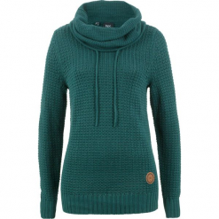 Sweter bonprix głęboki zielony. Zielone swetry klasyczne damskie bonprix. Za 89,99 zł.