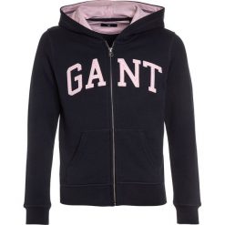 GANT FULL ZIP HOODIE Bluza rozpinana evening blue. Niebieskie bluzy damskie GANT, s, bez wzorów, z bawełny, bez rękawów, bez kaptura. Za 629,00 zł.
