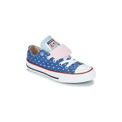 Buty Dziecko Converse Chuck Taylor All Star Double Tongue-Ox. Niebieskie trampki dziewczęce marki Converse, bez wzorów, bez zapięcia. Za 159,20 zł.