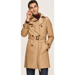 Tommy Hilfiger Tailored - Płaszcz. Brązowe płaszcze męskie Tommy Hilfiger Tailored, m, w paski, z bawełny, klasyczne, bez kaptura. W wyprzedaży za 999,90 zł.