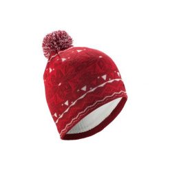 Czapka narciarska JACQUARD. Czerwone czapki damskie marki WED'ZE, z elastanu. Za 39,99 zł.