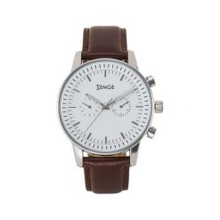 Zegarek Zemge Zegarek męski z kolekcji CLASSIC Brązowy/Srebrny ZC1005 uniwersalny. Szare zegarki męskie Zemge, srebrne. Za 332,10 zł.