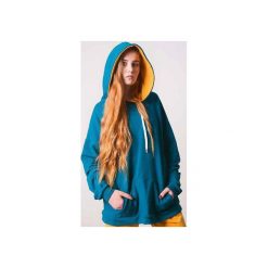 Large Blouse Zieleń morska+ kaptur musztardowy. Zielone bluzy damskie marki 3 for u, xl, z aplikacjami, bez rękawów, z kapturem. Za 199,00 zł.