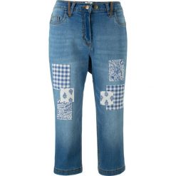 Dżinsy rybaczki BOYFRIEND z aplikacjami bonprix niebieski "bleached”. Niebieskie jeansy damskie bonprix, z aplikacjami, z jeansu. Za 99,99 zł.