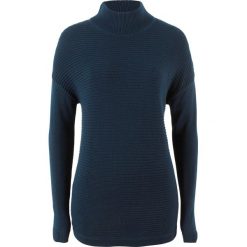 Swetry klasyczne damskie: Sweter ze stójką bonprix ciemnoniebieski