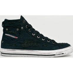 Diesel - Buty. Niebieskie buty sportowe męskie Diesel, z materiału, na sznurówki. W wyprzedaży za 549,90 zł.