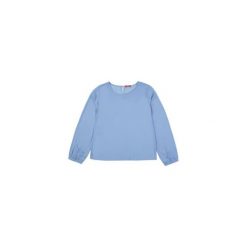 Bluzka tkanina klasyczna gładka. Niebieskie bralety marki TXM, z tkaniny, klasyczne, z klasycznym kołnierzykiem. Za 19,99 zł.