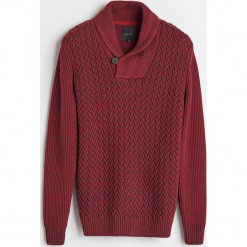 Gruby sweter z kołnierzem - Bordowy. Czerwone swetry klasyczne męskie marki Reserved, l. Za 159,99 zł.