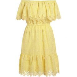 Sukienki: PERSEVERANCE LONDON DAISY CROCHET ANGLAISE OFF SHOULDER DRESS Sukienka letnia soft yellow