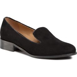 Lordsy SAGAN - 3705 Czarny Welur. Czarne półbuty damskie Sagan, bez wzorów, ze skóry, bez obcasa, na płaskiej podeszwie, bez zapięcia. Za 289,00 zł.