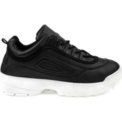 Czarne obuwie sportowe sneakersy GL808. Czarne buty sportowe damskie ButyModne. Za 75,22 zł.
