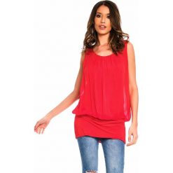 Jedwabny top w kolorze czerwonym. Czerwone topy damskie Silk Premium, s, bez wzorów, z jedwabiu, z okrągłym kołnierzem. W wyprzedaży za 128,95 zł.