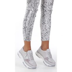 Srebrne Buty Sportowe Sneakersy Sznurowane Z Ozdobnym Suwakiem Casu S019-8A-3. Szare buty sportowe damskie Casu. Za 69,99 zł.