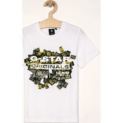 G-Star Raw - T-shirt dziecięcy 128-176 cm. Białe t-shirty chłopięce G-Star RAW, z nadrukiem, z bawełny, bez rękawów. W wyprzedaży za 119,90 zł.