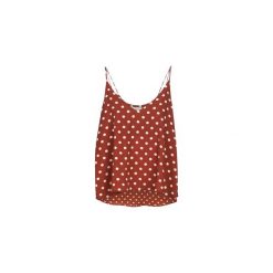 Bluzki Betty London KAROUK. Pomarańczowe bluzki damskie Betty London, s, bez wzorów, bez kołnierzyka, bez rękawów. Za 70,90 zł.