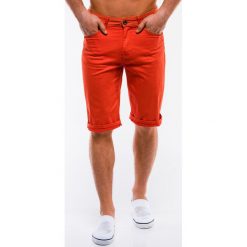 Krótkie spodenki męskie chino W214 - pomarańczowe. Pomarańczowe spodenki i szorty męskie Ombre Clothing, na lato, m, bez wzorów, z bawełny, krótkie. Za 39,00 zł.