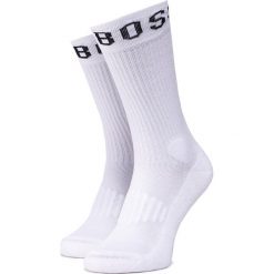 Zestaw 2 par wysokich skarpet męskich BOSS - 50388454 100. Białe skarpetki męskie Boss, bez wzorów, z elastanu. Za 59,00 zł.