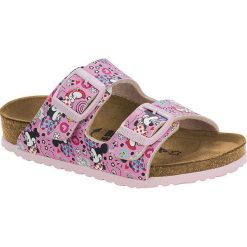 Buty dziecięce: Klapki „Arizona” w kolorze jasnoróżowym ze wzorem – szerokość N