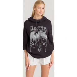 BLUZA Elisabetta Franchi. Czarne bluzy damskie z nadrukiem, z bawełny. Za 609,50 zł.