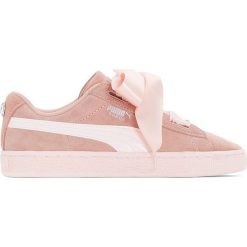 Trampki Jr Suede Heart Jewel. Różowe buty dziewczęce sportowe Puma, z satyny, na sznurówki. Za 356,96 zł.